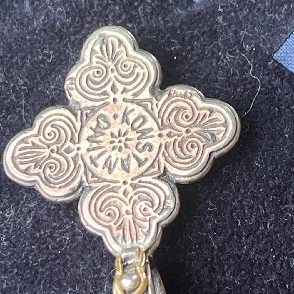 Konstantino Silver and Gold Cross Pendant Necklace - Picture 4 of 8